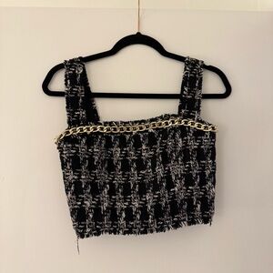 Alice + Olivia Ceresi Tweed Crop Top